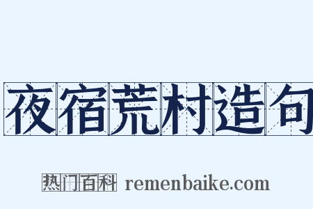 夜宿荒村造句是什么意思的图片
